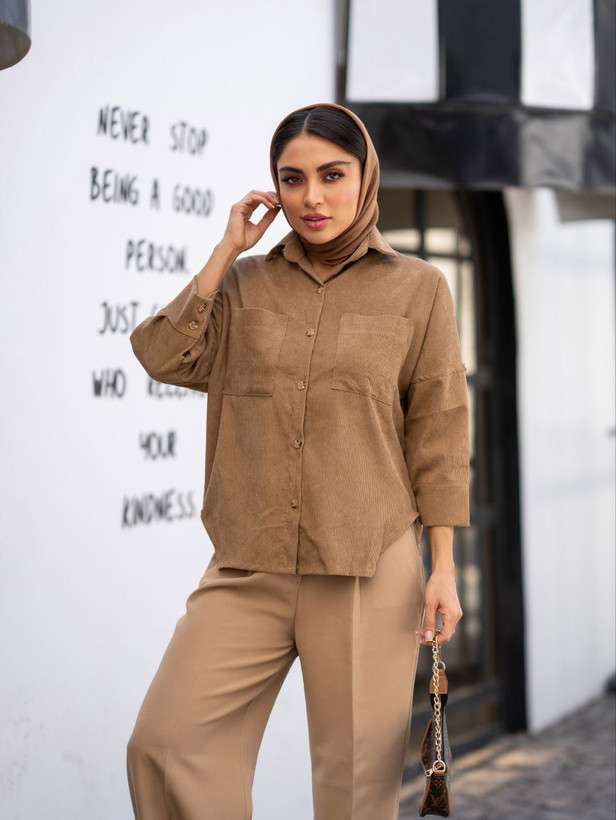 تونیک زنانه مخمل پشت گلدوزی bh پاییزه