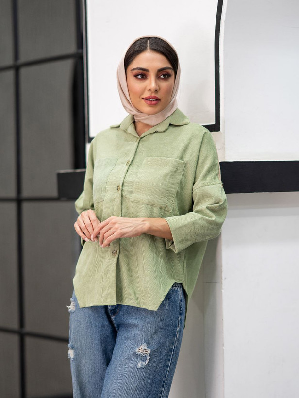 تونیک زنانه مخمل پشت گلدوزی bh پاییزه
