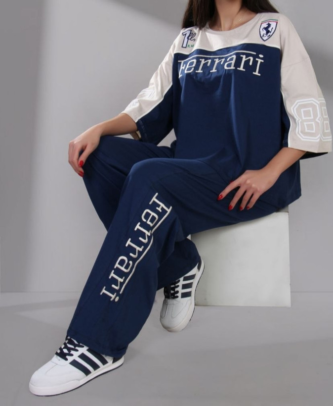 ست کراپ شلوار سوپر لش پنبه Ferrari