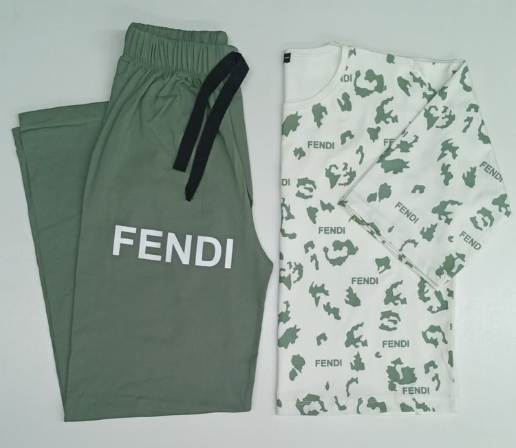 ست کراپ شلوار پلنگی FENDI
