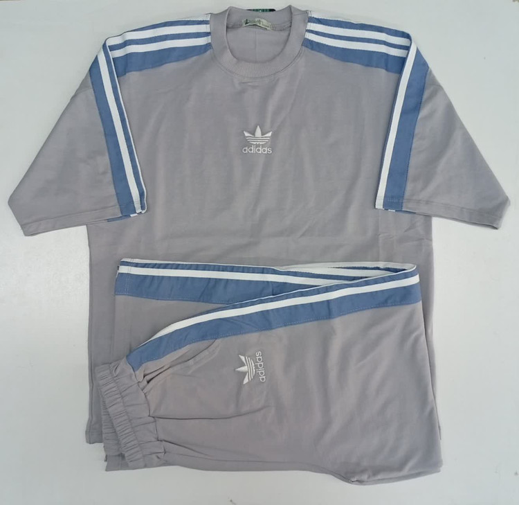 ست تیشرت شلوار نوار دوزی کنار جین adidas