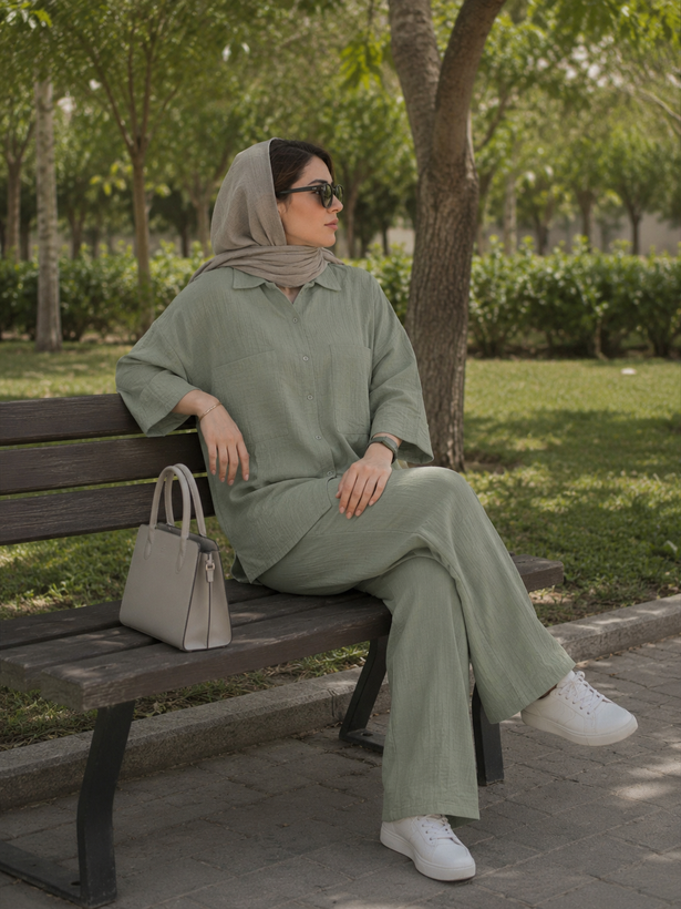 ست شومیز شلوار زنانه فریال / راحت و خنک